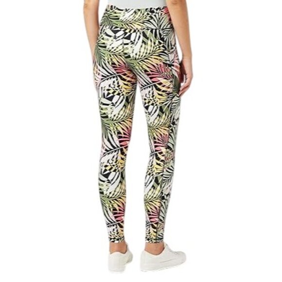 DKNY Athletic Pants S Midweight Sport Compression Legging Tropical Activewear - Picture 3 of 9